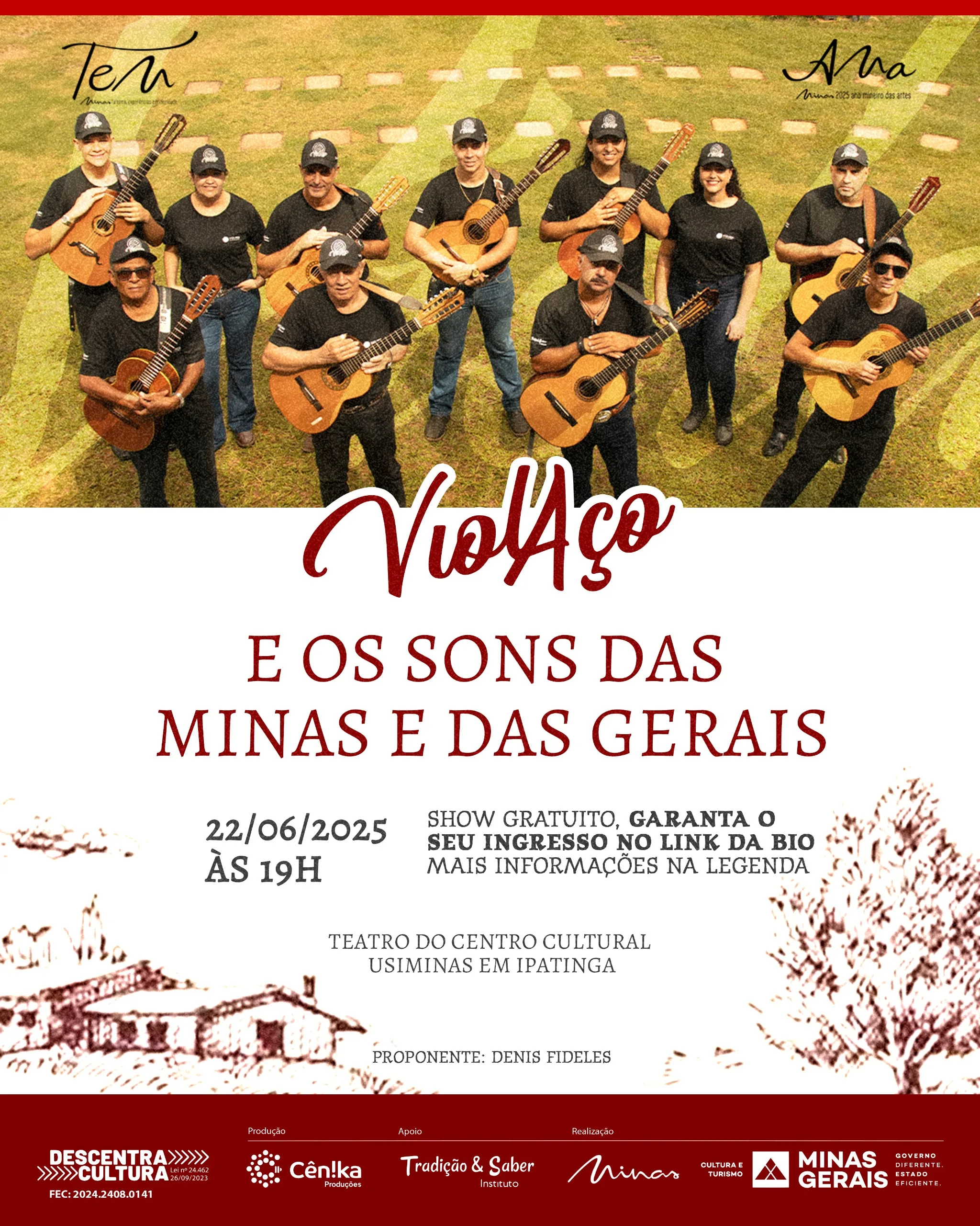 NOVO SHOW DO GRUPO VIOLAÇO, GRATUITO NO TEATRO DO CENTRO CULTURAL 1 POSTAGEM