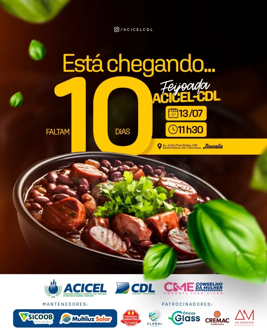 ACICEL-CDL REALIZA A 2ª FEIJOADA : UM ENCONTRO DE SABORES, CONEXÕES E TRADIÇÕES 1 FEIJOADA ACICEL CDL 10 DIAS e1751567859572