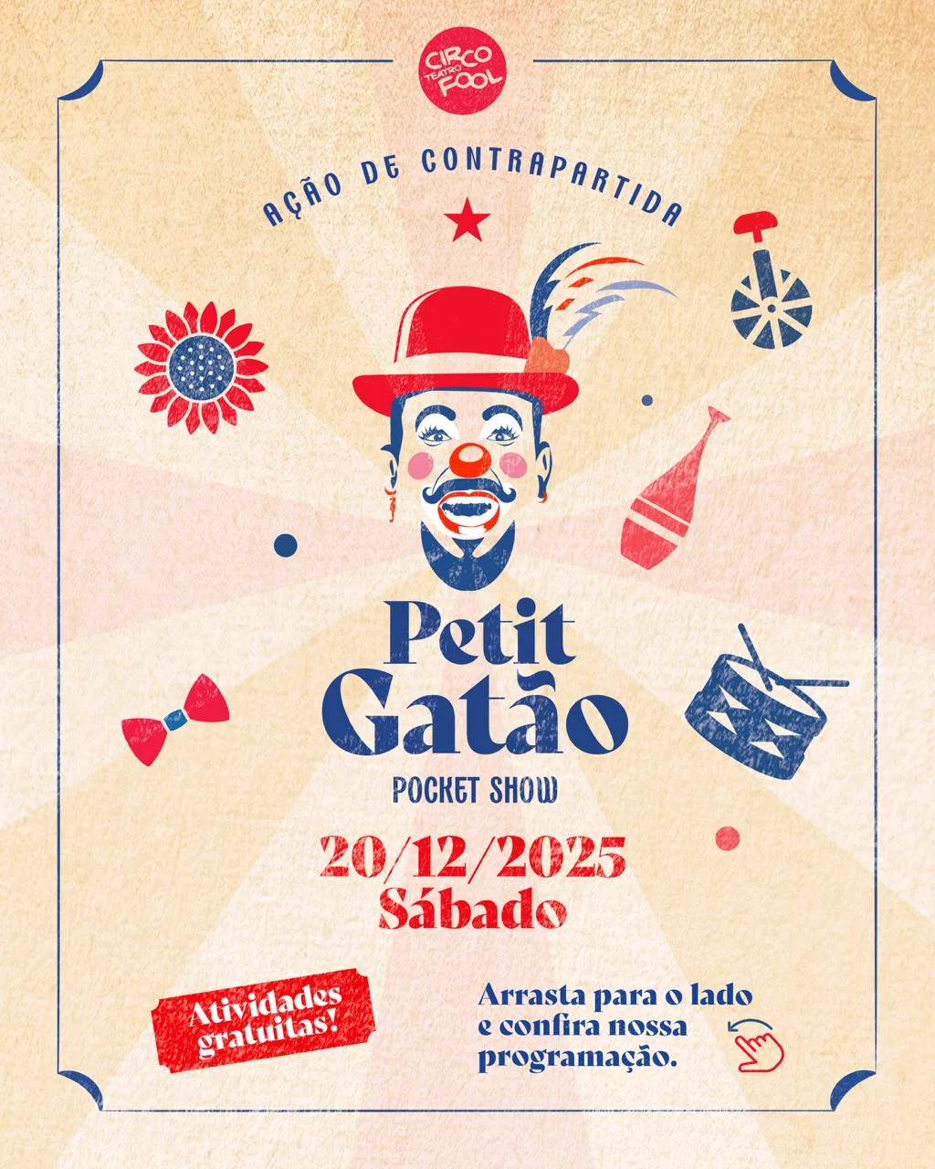 CIRCO FOOL REALIZA ESPETÁCULOS GRATUITOS NESTE SÁBADO EM IPATINGA 2 PETIT GATAO POCKET SHOW 1