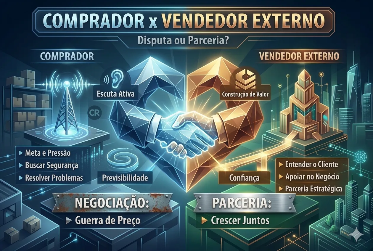 COMPRADOR X VENDEDOR EXTERNO: TRANSFORMANDO DISPUTA EM PARCERIA PARA O CRESCIMENTO para o Crescimento 1 Gemini Generated Image tis1dvtis1dvtis1