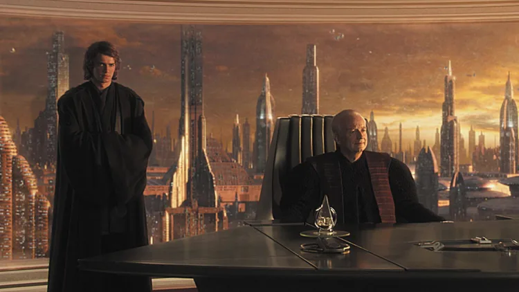 STAR WARS: EPISÓDIO III – A VINGANÇA DOS SITH: 21 ANOS DEPOIS, A REDENÇÃO DA TRAGÉDIA (Resenha Crítica) 5 Darth Sidious e seu corrompido aprendiz Anakin Divulgacao Disney