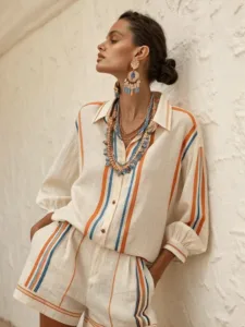 LISTRAS: A TENDÊNCIA QUE VAI INVADIR O GUARDA-ROUPA FEMININO 5 CONJUTO LISTRADO
