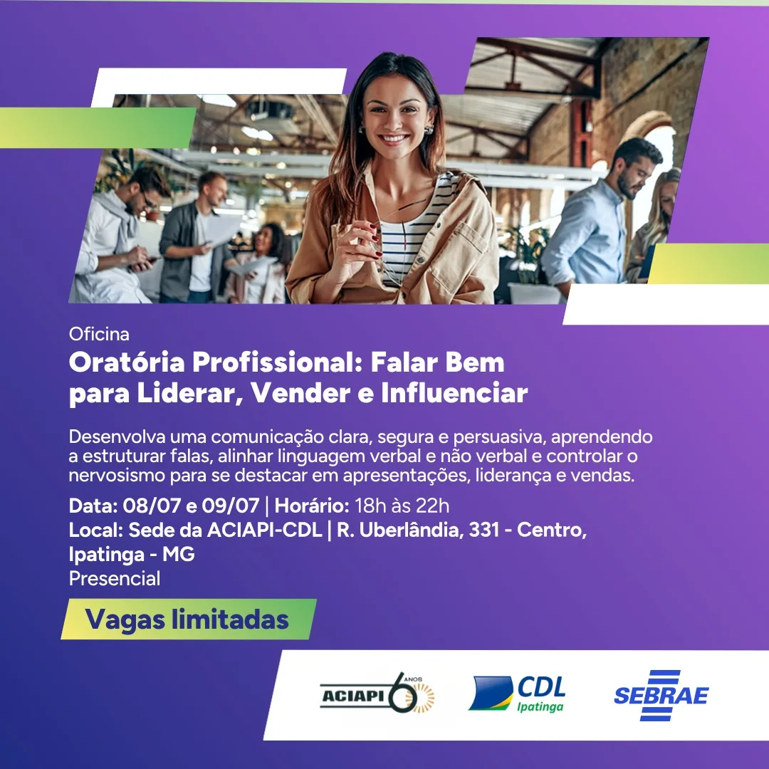Socialyte – Notícias, Agenda de eventos e Coluna Social 10 OFICINA DE ORATÓRIA PROFISSIONAL: FALAR BEM PARA LIDERAR, VENDER E INFLUENCIAR