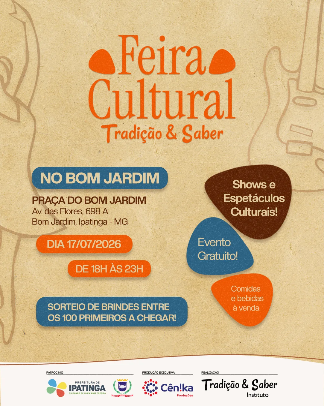 FEIRA CULTURAL TRADIÇÃO&SABER 17/07 2 Arte Divulgacao 1707 Tradicao e Saber Emenda Municipal 2026