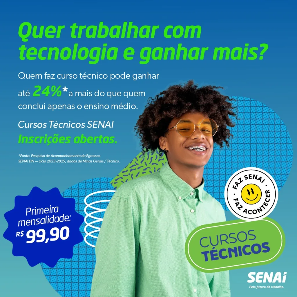 SENAI ENCERRA AS MATRÍCULAS PARA CURSOS TÉCNICOS NA PRÓXIMA SEXTA-FEIRA 3 SENAI