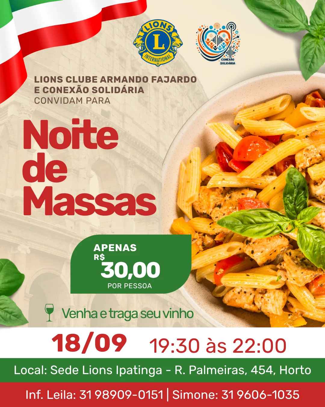 Socialyte – Notícias, Agenda de eventos e Colunistas 12 NOITE DE MASSAS