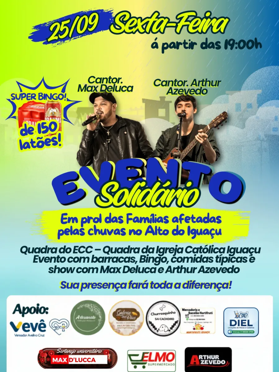 Socialyte – Notícias, Agenda de eventos e Colunistas 12 EVENTO SOLIDÁRIO – EM PROL DAS FAMÍLIAS AFETADAS PELAS CHUVAS
